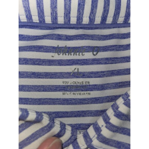 Johnnie-O Mens Blue & White Striped Polo Shirt XL - Picture 5 of 7